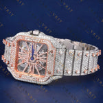 Skeleton Rose Gold VVS1 D Color Moissanite Watch