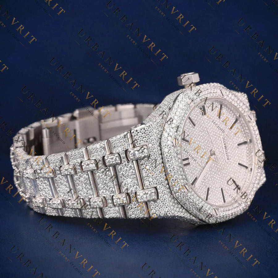 Luxury Fully Iced Out VVS1 D Color Moissanite Watch
