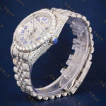 Blue Roman Numeral VVS1 D Color Moissanite Watch