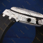 Fully Iced Out Chronograph VVS1 D Color Moissanite Watch