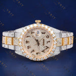 Two Tone Arabic Dial VVS1 D Color Moissanite Watch
