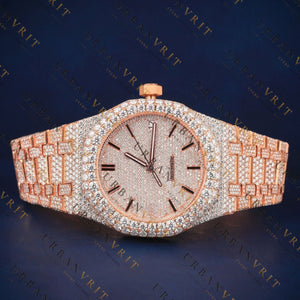 Rose Gold Royal VVS1 D Color Moissanite Watch