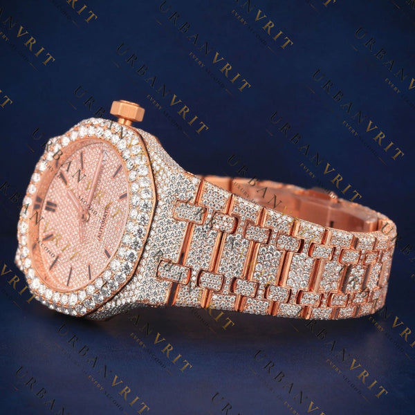 Rose Gold Royal VVS1 D Color Moissanite Watch