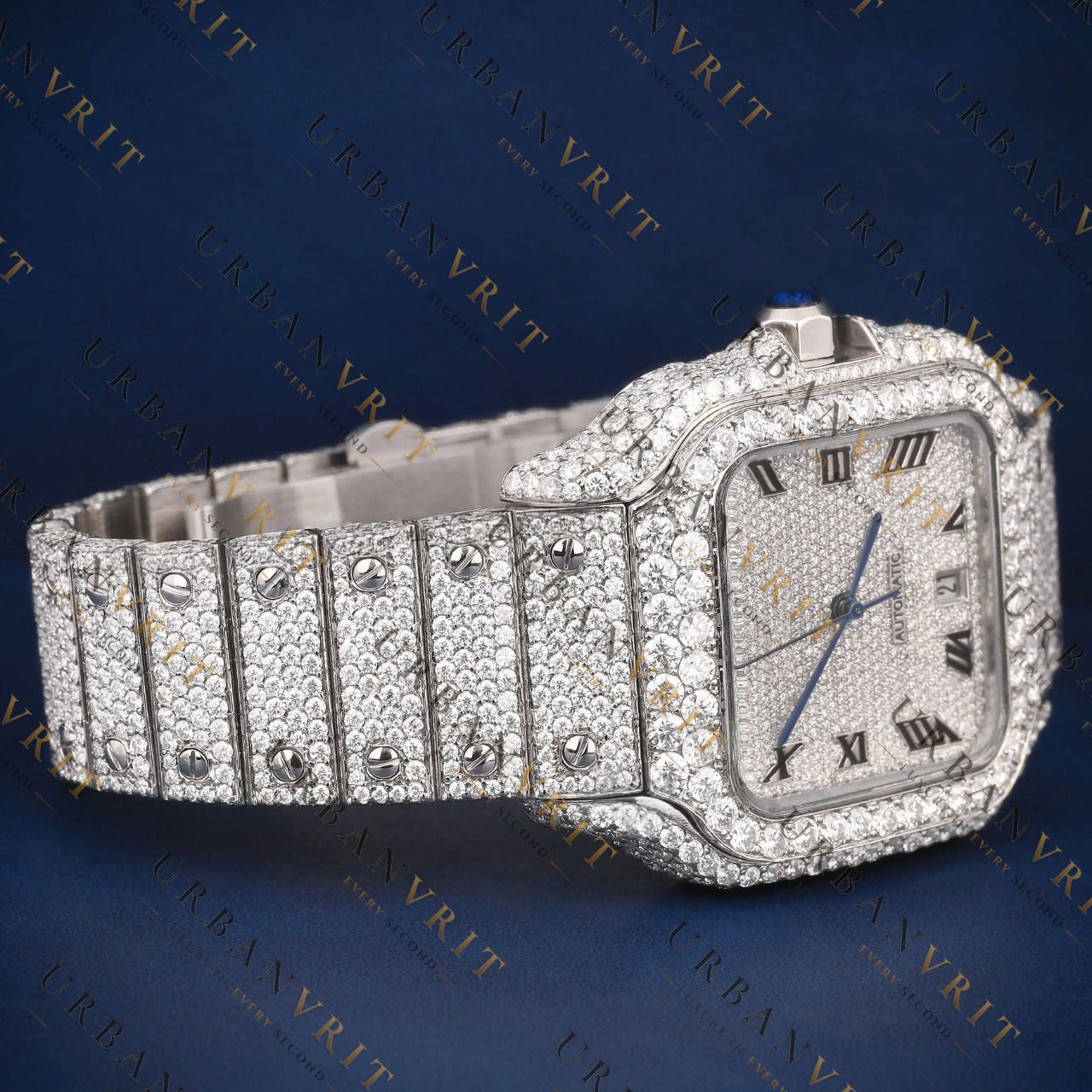 Square Diamond VVS1 D Color Moissanite Watch