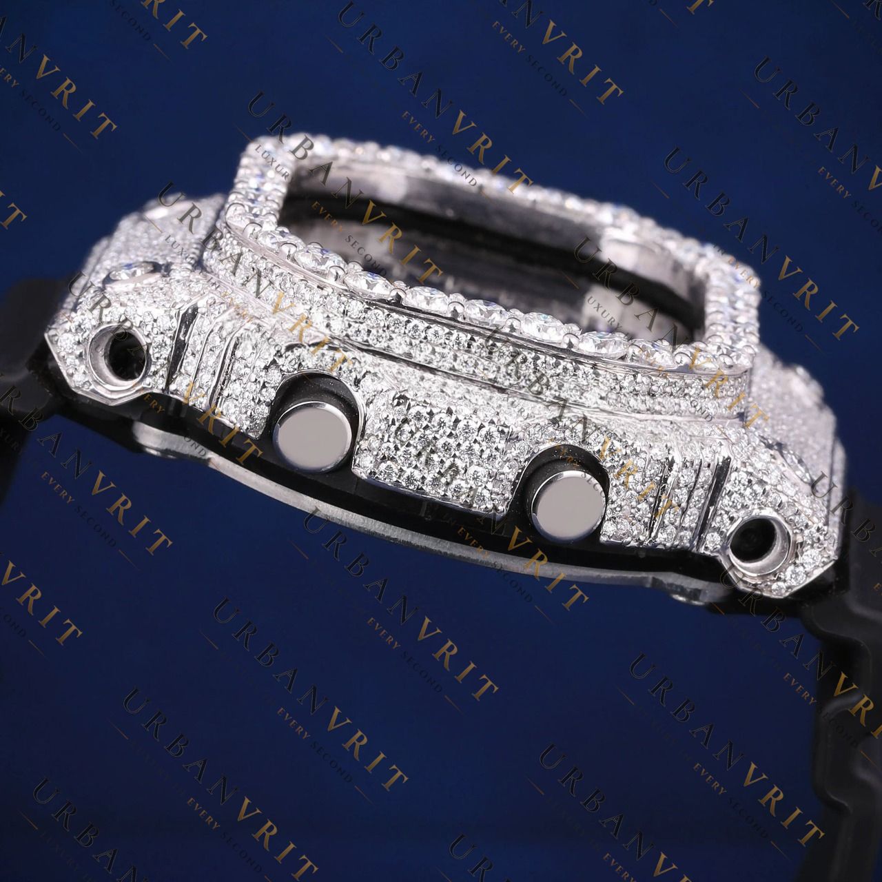 Iced Out Digital VVS1 D Color Moissanite Watch