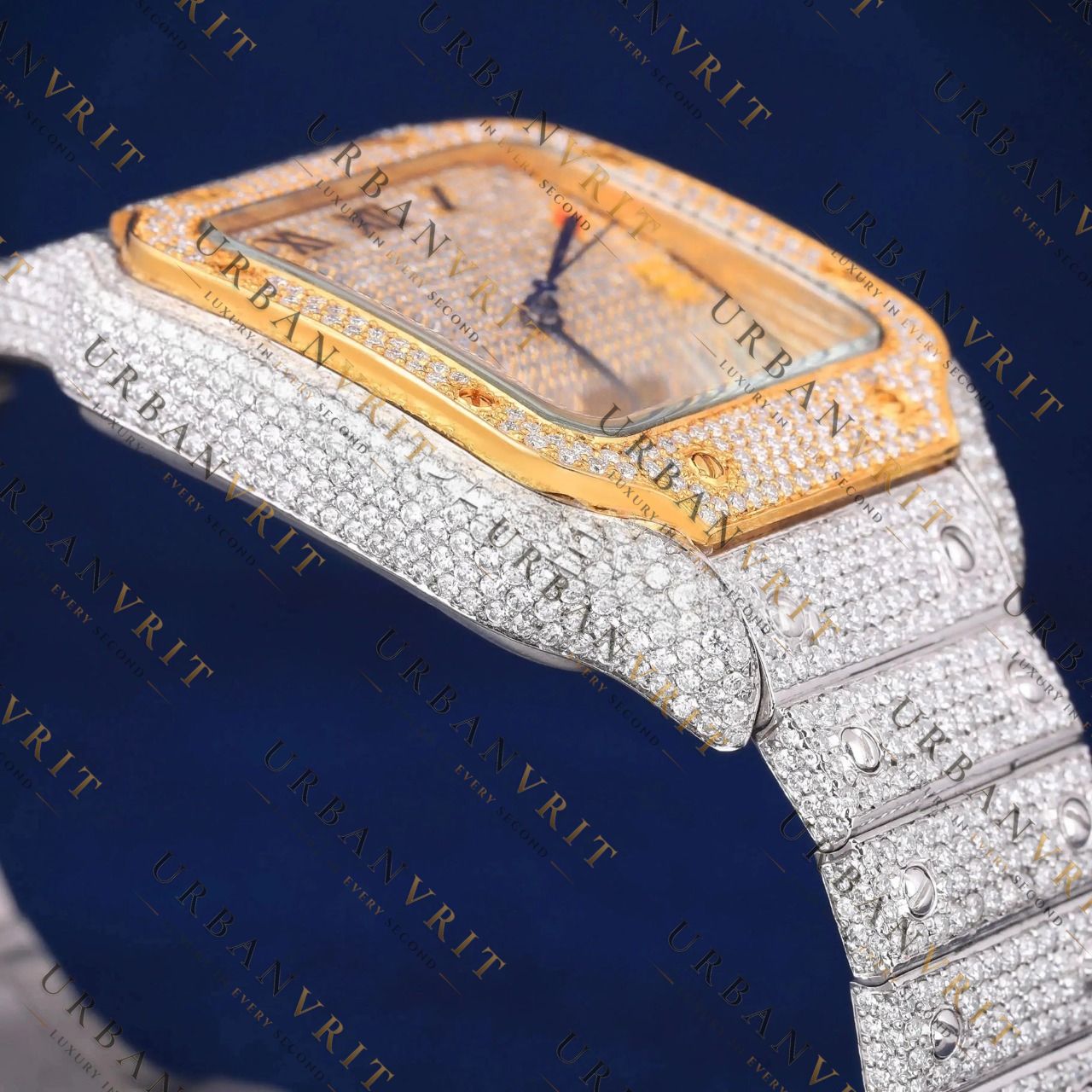 Two Tone Rainbow VVS1 D Color Moissanite Watch