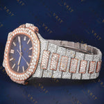 Luxury Blue Dial VVS1 D Color Moissanite Watch