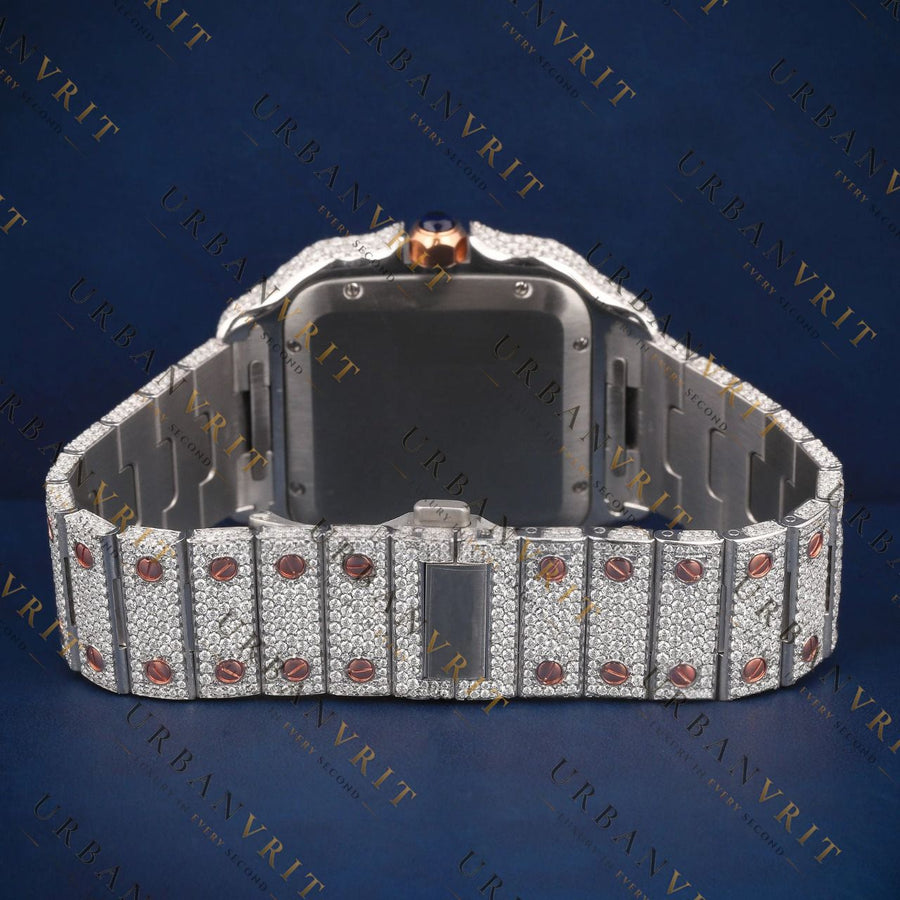 Two Tone Square Arabic VVS1 D Color Moissanite Watch