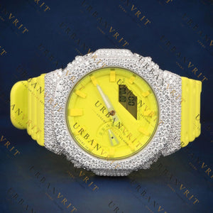 Yellow G Shock VVS1 D Color Moissanite Watch