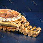 18K Gold Day Date VVS1 D Color Moissanite Watch