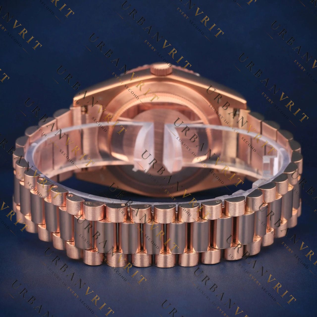 Rose Gold Day Date VVS1 D Color Moissanite Watch