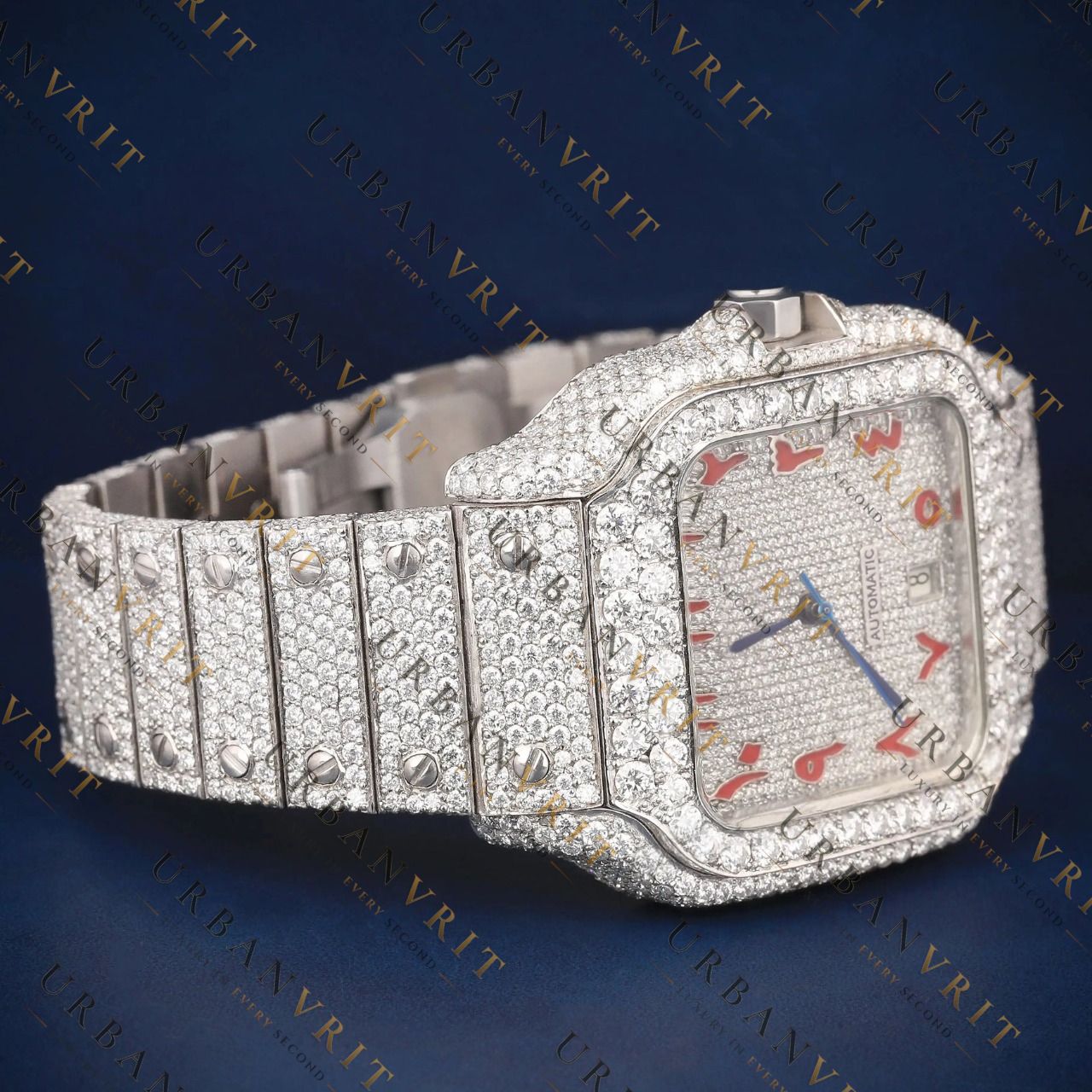 Iced Out Square VVS1 D Color Moissanite Watch