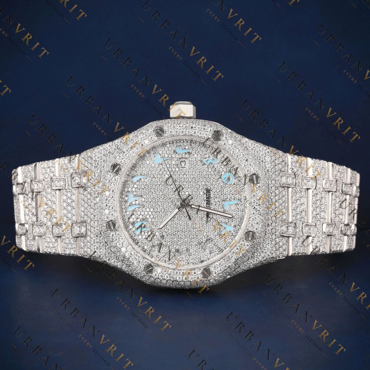 Arabic Dial Watch VVS1 D Color Moissanite Watch