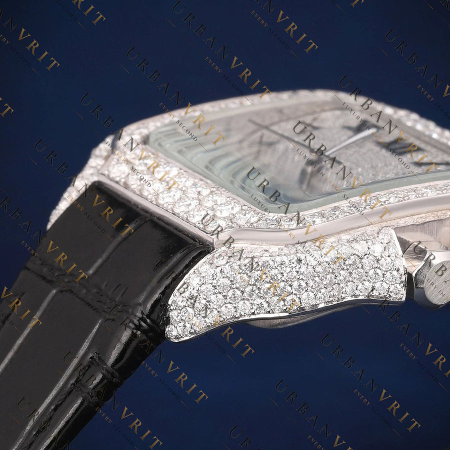 Square Roman Dial VVS1 D Color Moissanite Watch