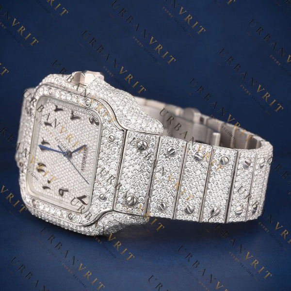 Arabic Dial Square VVS1 D Color Moissanite Watch