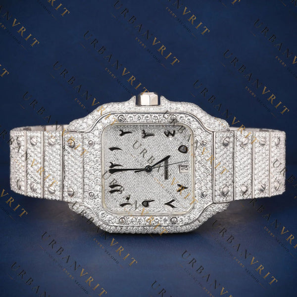 Arabic Dial Square VVS1 D Color Moissanite Watch