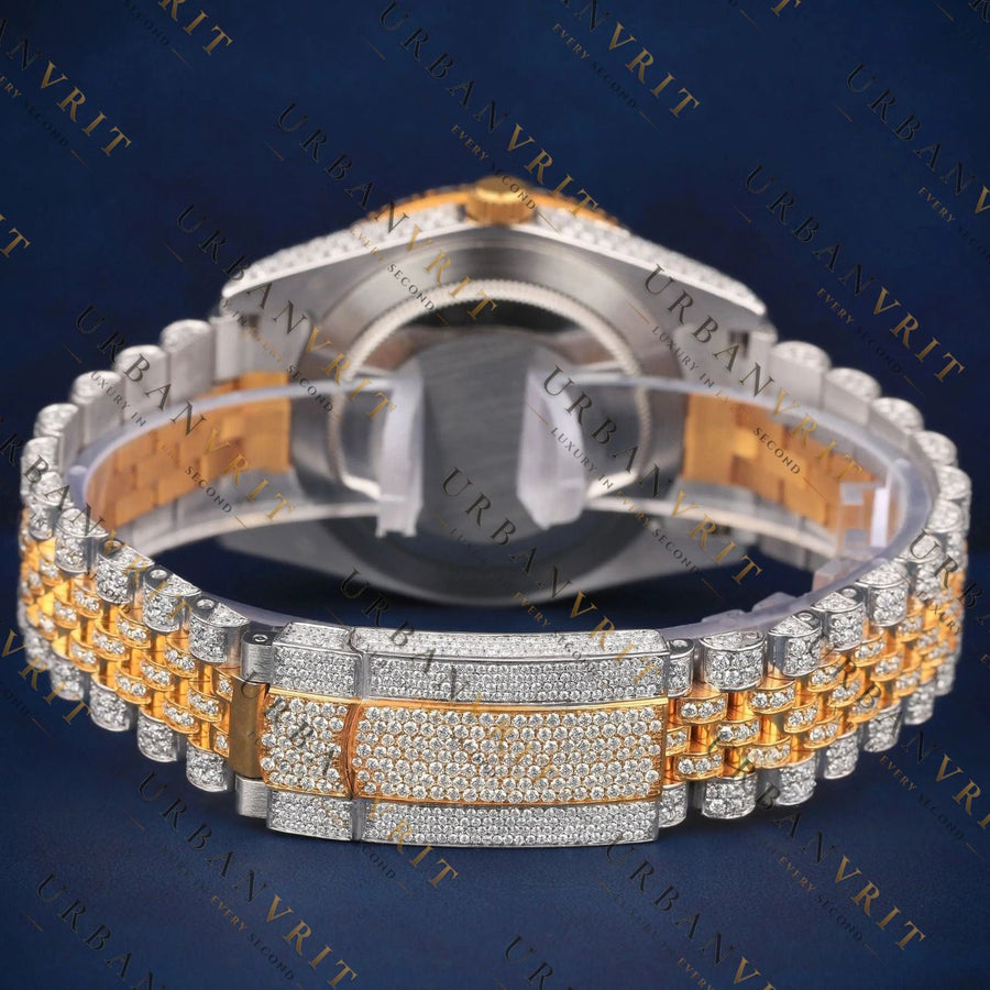 Two Tone Arabic Dial VVS1 D Color Moissanite Watch