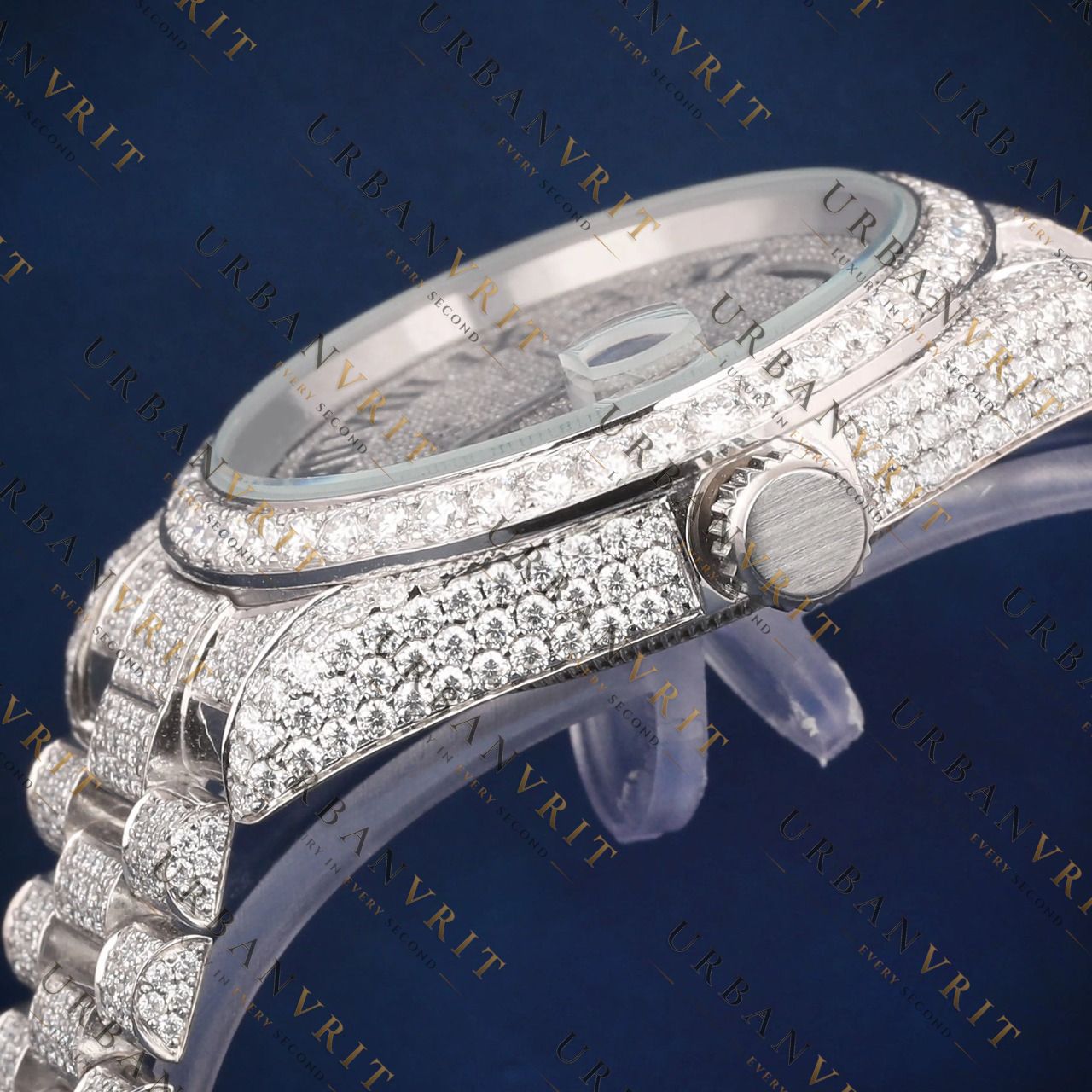 Day-Date Roman VVS1 D Color Moissanite Watch