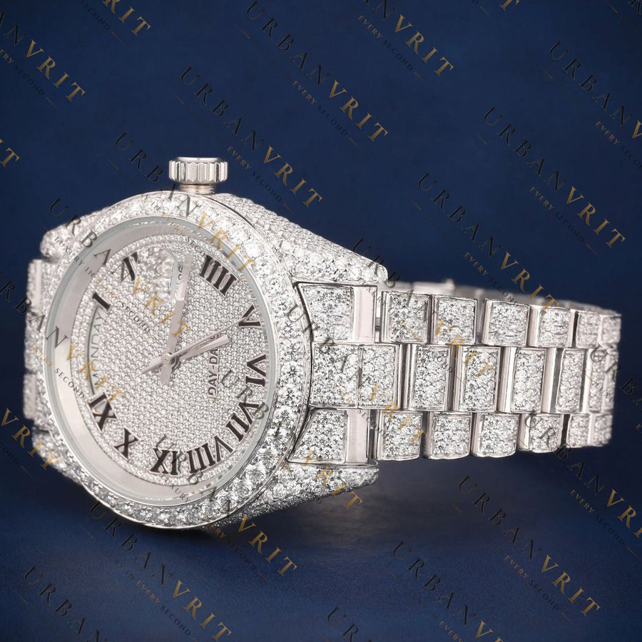 Day-Date Roman VVS1 D Color Moissanite Watch