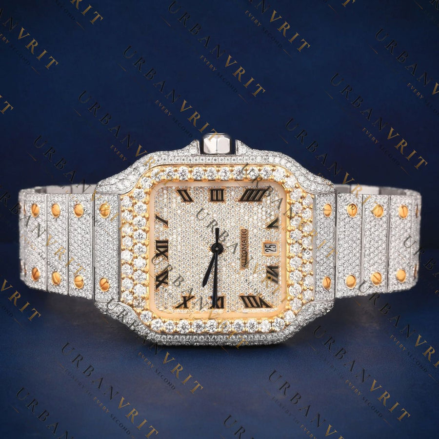 Two Tone Square VVS1 D Color Moissanite Watch