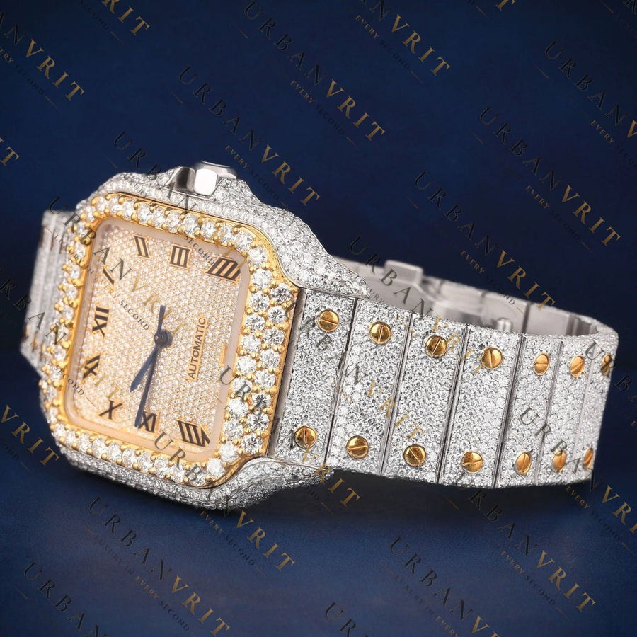 Two Tone Square VVS1 D Color Moissanite Watch