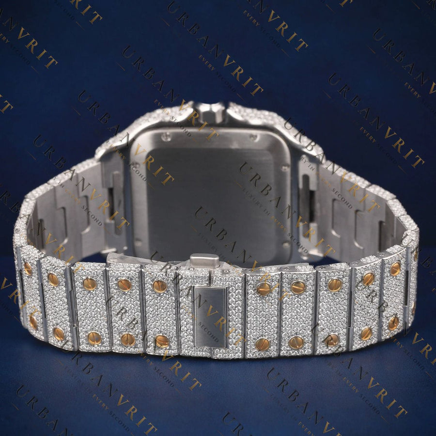Two Tone Square VVS1 D Color Moissanite Watch