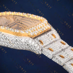 Two Tone Square VVS1 D Color Moissanite Watch