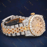 Two Tone Arabic VVS1 D Color Moissanite Watch
