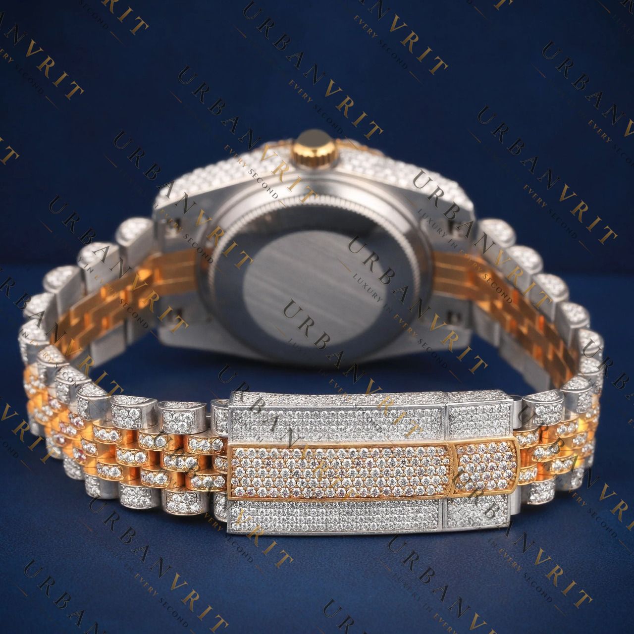 Two Tone Arabic VVS1 D Color Moissanite Watch