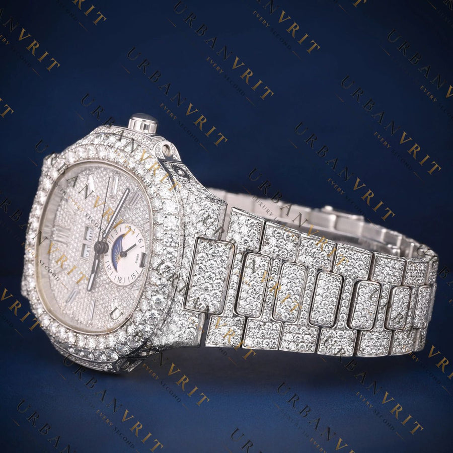 Moonphase Calendar VVS1 D Color Moissanite Watch