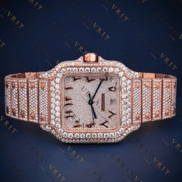 Rose Gold Square VVS1 D Color Moissanite Watch