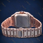 Rose Gold Square VVS1 D Color Moissanite Watch