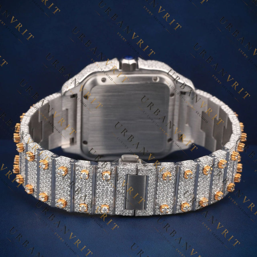 Two Tone Square  VVS1 D Color Moissanite Watch