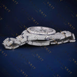 White Dial Diamond Marker VVS1 D Color Moissanite Watch