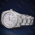 White Dial Diamond Marker VVS1 D Color Moissanite Watch