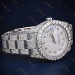 White Dial Diamond Marker VVS1 D Color Moissanite Watch