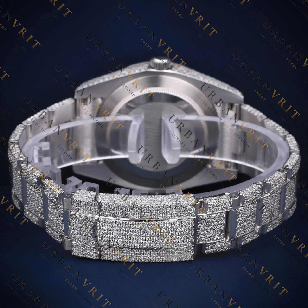 White Dial Diamond Marker VVS1 D Color Moissanite Watch