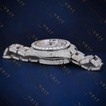 White Dial Diamond Marker VVS1 D Color Moissanite Watch