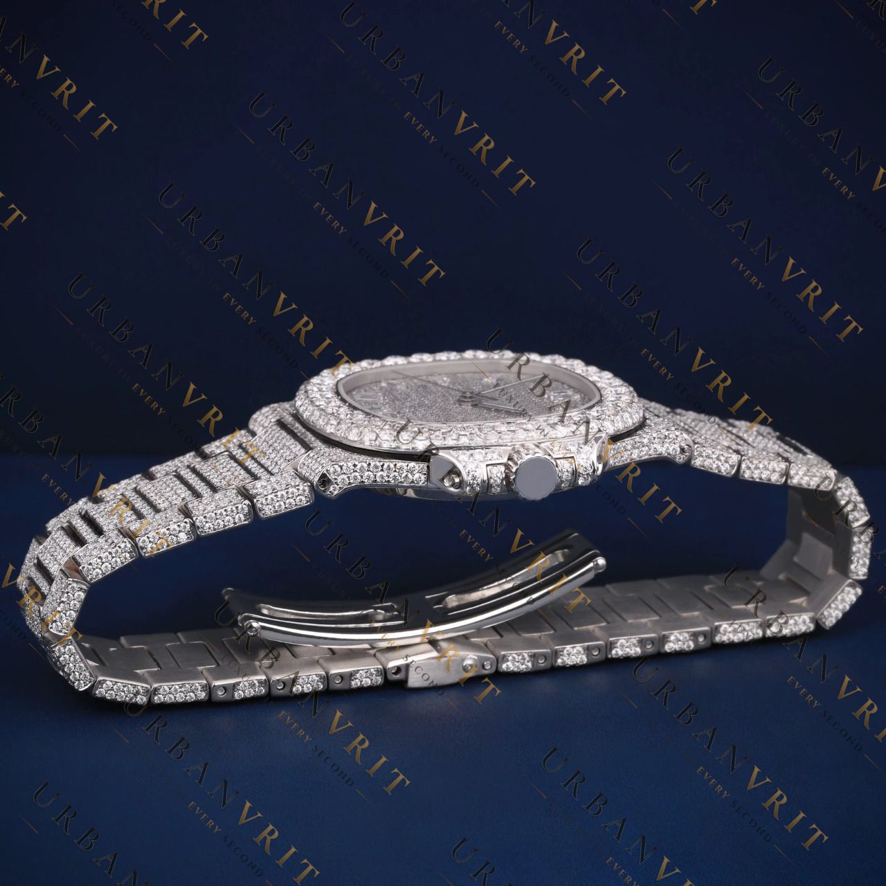 Silver Dial VVS1 D Color Moissanite Watch