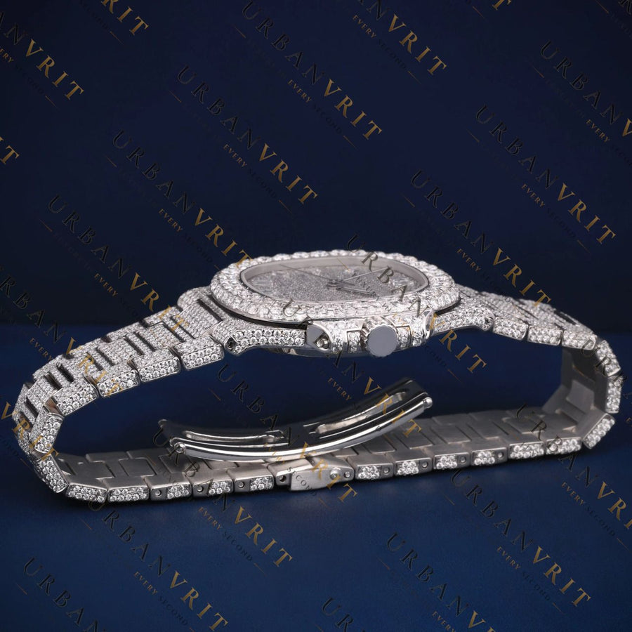 Silver Dial VVS1 D Color Moissanite Watch