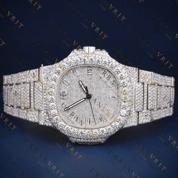 Silver Dial VVS1 D Color Moissanite Watch