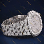 Silver Dial VVS1 D Color Moissanite Watch
