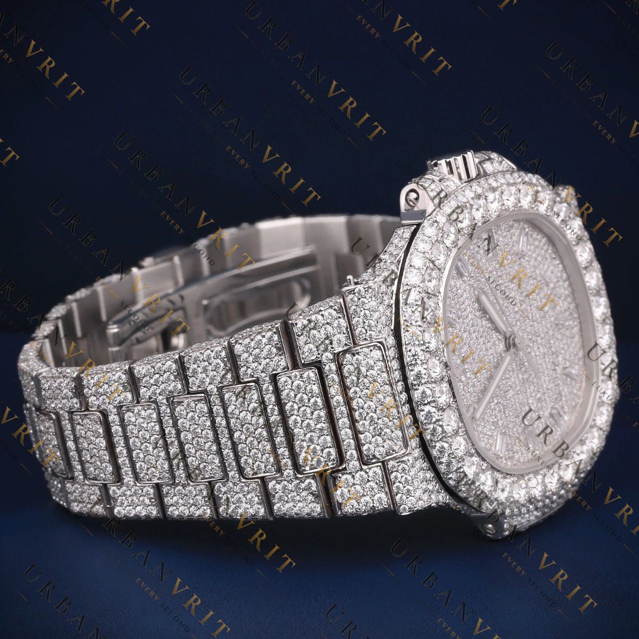 Silver Dial VVS1 D Color Moissanite Watch