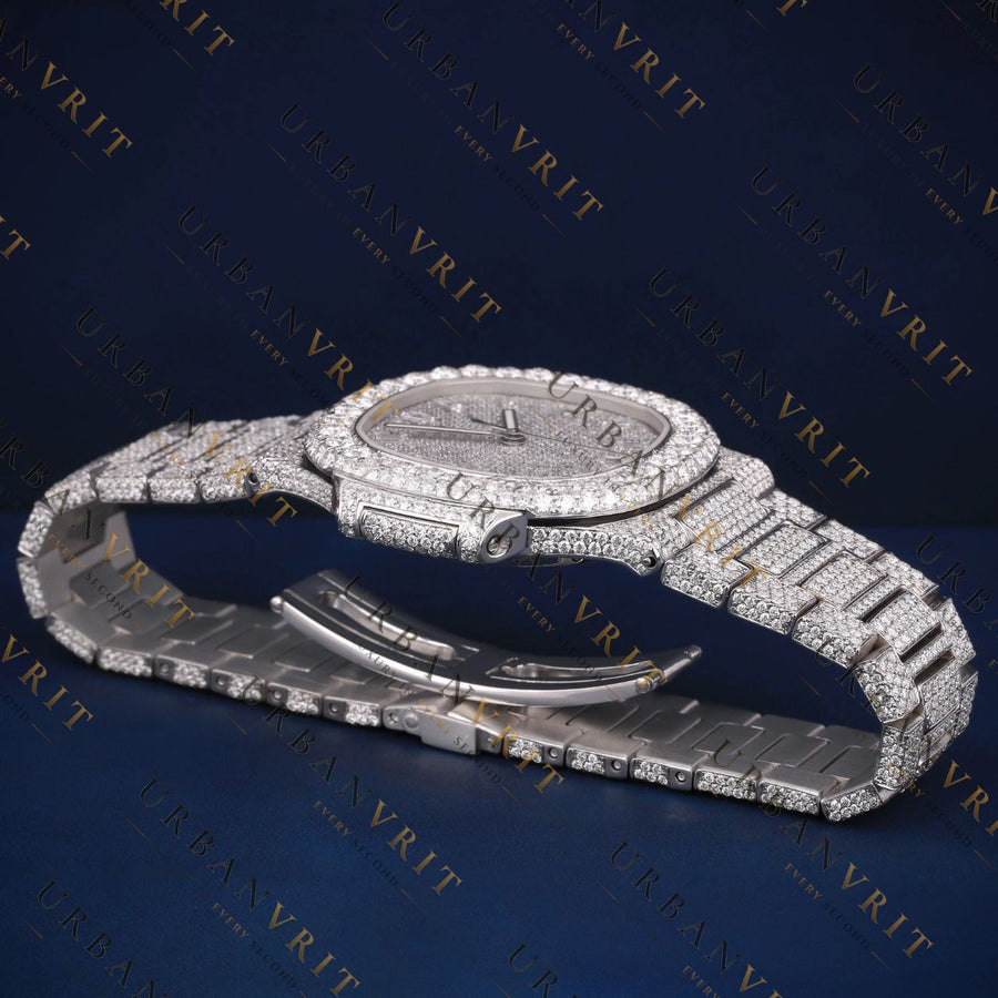 Silver Dial VVS1 D Color Moissanite Watch