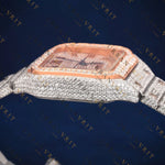 Rose Gold Roman Dial VVS1 D Color Moissanite Watch