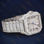 Silver Roman Dial VVS1 D Color Moissanite Watch