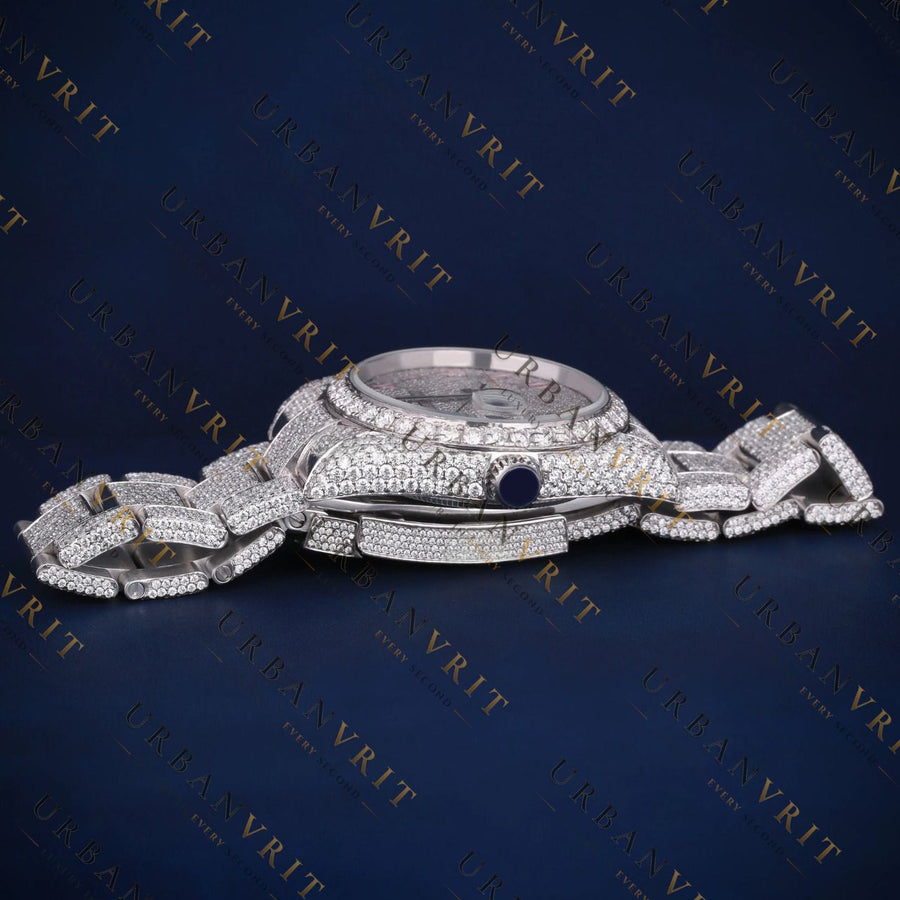 Pink Arabic Dial VVS1 D Color Moissanite Watch