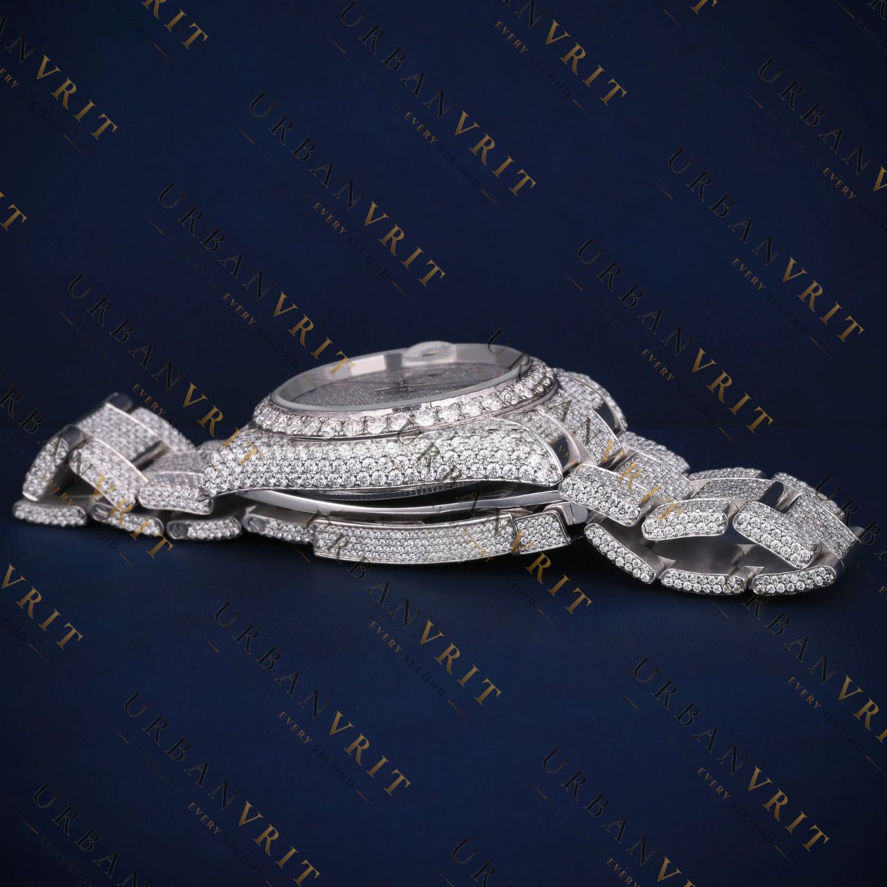 Pink Arabic Dial VVS1 D Color Moissanite Watch
