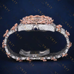 Rose Gold Thorn Bezel VVS1 D Color Moissanite Watch