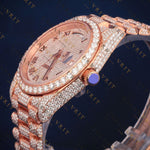 Rose Gold Day-Date VVS1 D Color Moissanite Watch
